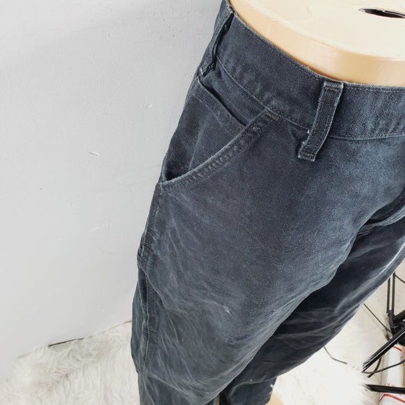 Carhartt Mens Black B11 Original Fit Washed Duck Workwear Carpenter Pant 40X30 - Picture 4 of 8